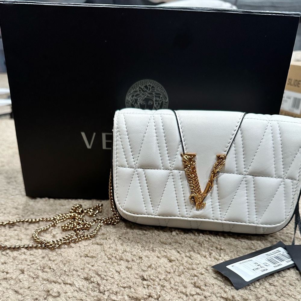 Versace Virtus Quilted purse- white